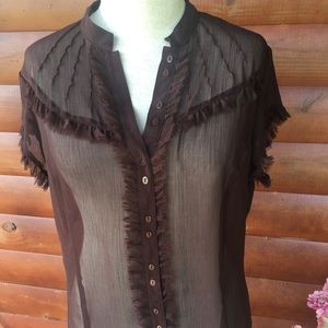 3 for 10$ Como sheer dark chocolate brown top